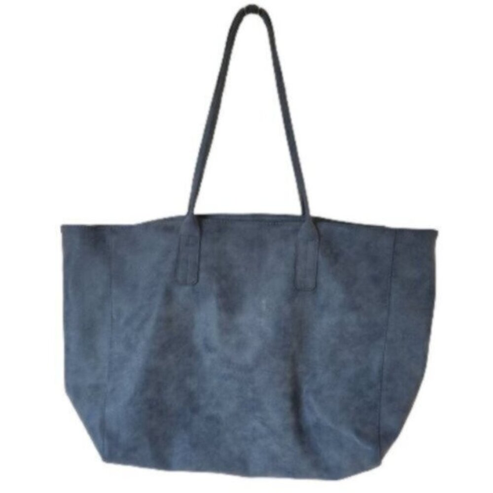 $ DROP!  Saks Fifth Avenue Large Blue Tote Bag - Picture 2 of 4